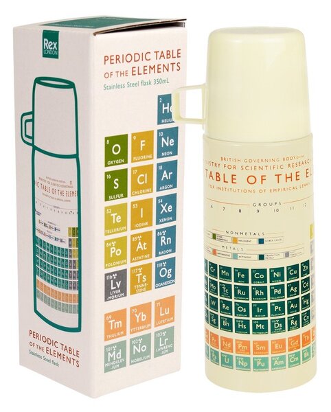 Kremowy termos dla dzieci 350 ml Periodic Table – Rex London
