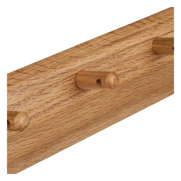 Wieszak ścienny z litego drewna dębowego w naturalnym kolorze 50 cm Barco – House Nordic