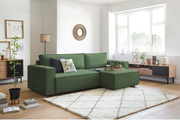 Zielony rozkładany narożnik (strona zmienna) Nihad – Bobochic Paris