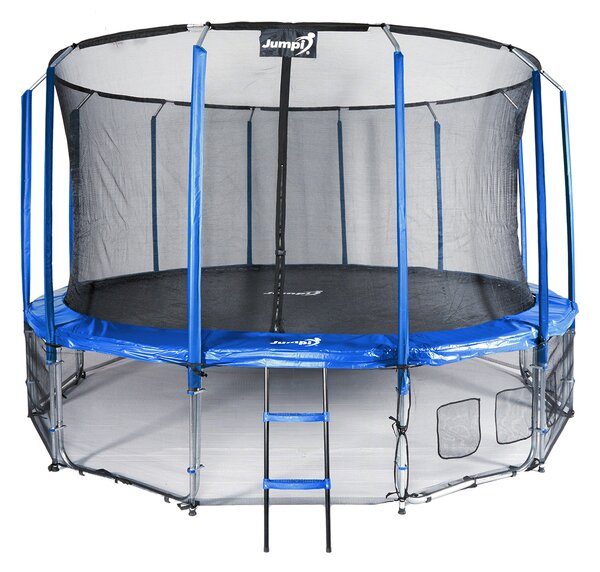 Trampolina Ogrodowa Jumpi 487cm/16FT Maxy Comfort Niebieska Z Wewnętrzną Siatką