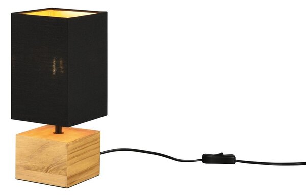 Czarno-naturalna lampa stołowa z tekstylnym kloszem (wysokość 30 cm) Woody – Reality