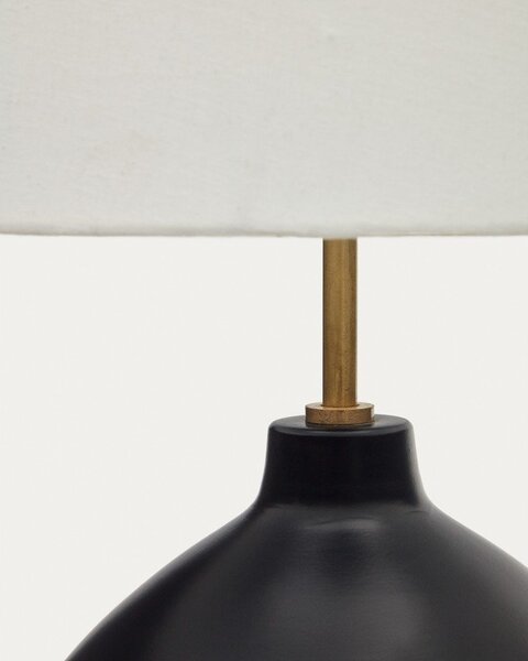 Czarno-biała lampa stołowa z tekstylnym kloszem (wysokość 72 cm) Foixa – Kave Home