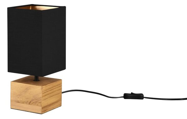Czarno-naturalna lampa stołowa z tekstylnym kloszem (wysokość 30 cm) Woody – Reality