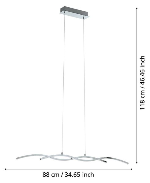 Lampa wisząca LED w kolorze srebra LASANA 2 – EGLO