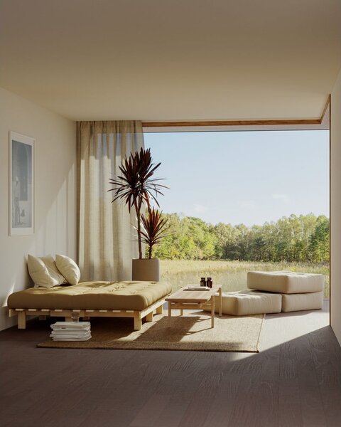 Sofa rozkładana Karup Design Lean Raw Linen
