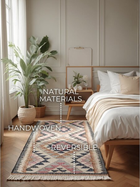 Szary chodnik z juty tkany ręcznie 80x200 cm Roya Parsa – Elle Decoration