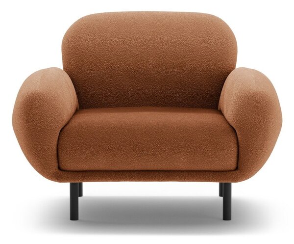 Fotel z materiału bouclé w kolorze terakoty Poppy – Micadoni