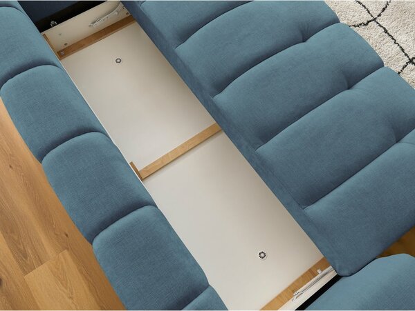 Niebieska rozkładana/ze schowkiem sofa 251 cm Fuji – Bobochic Paris