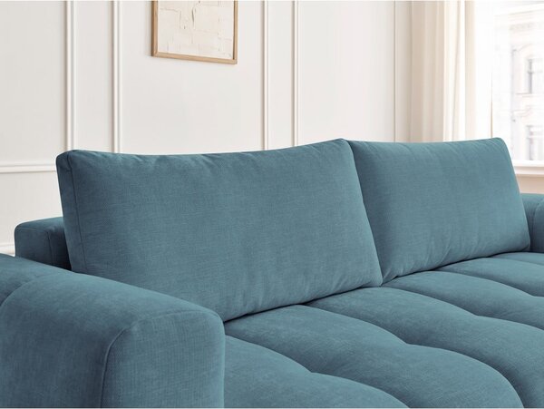 Niebieska rozkładana/ze schowkiem sofa 251 cm Fuji – Bobochic Paris