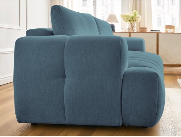 Niebieska rozkładana/ze schowkiem sofa 251 cm Fuji – Bobochic Paris