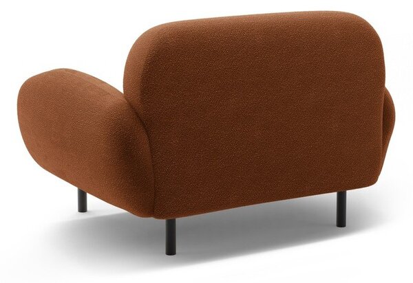 Fotel z materiału bouclé w kolorze terakoty Poppy – Micadoni
