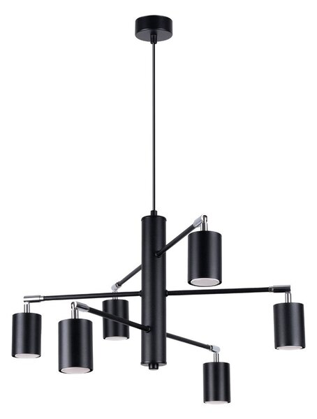 Czarna metalowa lampa wisząca Virta – Sollux