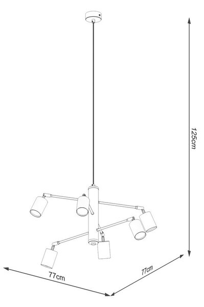 Czarna metalowa lampa wisząca Virta – Sollux