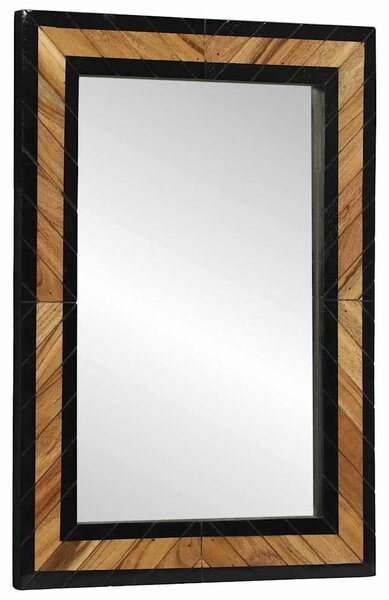 Lustro ścienne Prostokątny Czarny i Brązowy 70 x 2 x 70 cm