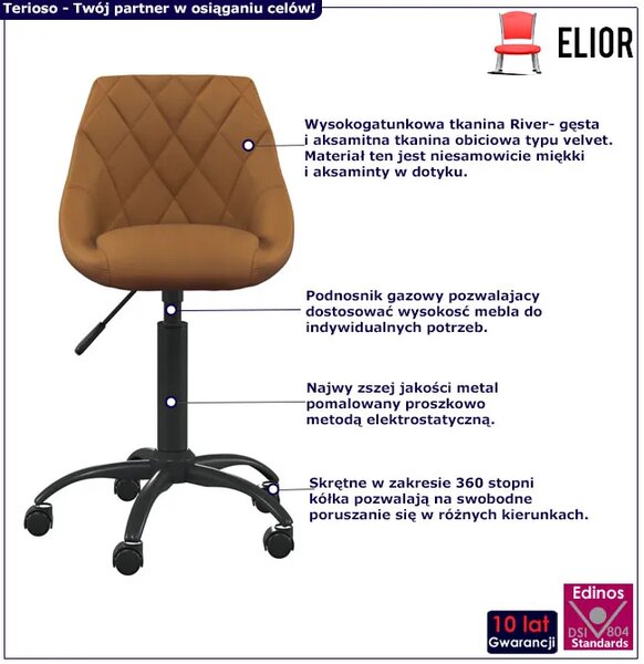 Brązowy fotel obrotowy do biura B8-E39
