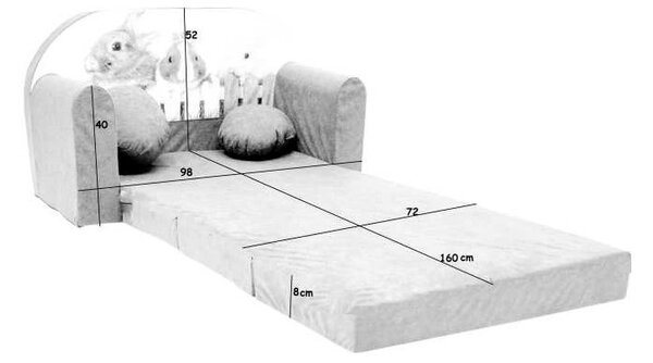 Kanapa/sofka Dla Dziecka, Piankowa Rozkładana 160cm - Hx1