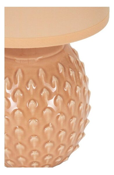Brzoskwiniowa lampa stołowa ceramiczna z tekstylnym kloszem (wysokość 27 cm) Pontus – Mauro Ferretti