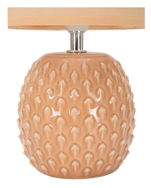 Brzoskwiniowa lampa stołowa ceramiczna z tekstylnym kloszem (wysokość 27 cm) Pontus – Mauro Ferretti