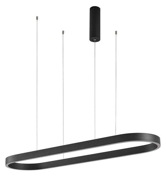 Lampa Wisząca Lucande, Melinay, ściemnialny, czarny, jadalnia, aluminium, nowoczesny