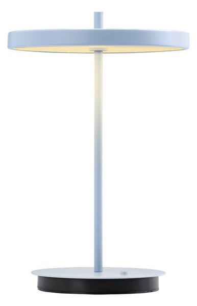 Jasnoniebieska metalowa lampa stołowa LED z metalowym kloszem (wysokość 31 cm) Asteria Move – UMAGE