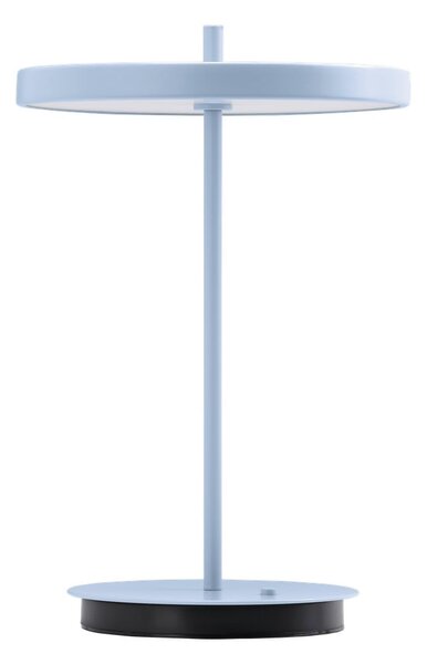 Jasnoniebieska metalowa lampa stołowa LED z metalowym kloszem (wysokość 31 cm) Asteria Move – UMAGE
