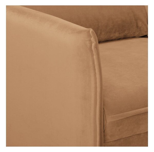 Brązowa aksamitna sofa 138 cm Juli – Ropez