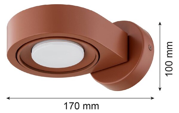 Spot ścienny Lili, terakota, Ø 14 cm, GX53 Lili Argon, terracotta, przedpokój, metal, nowoczesny