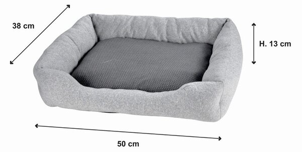 Jasnoszare legowisko dla psów 50x38 cm Graphene – Love Story