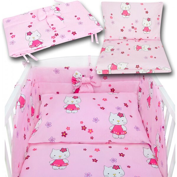 Hello Kitty - Bawełniana Pościel Do łóżeczka Dziecięcego - 135x100
