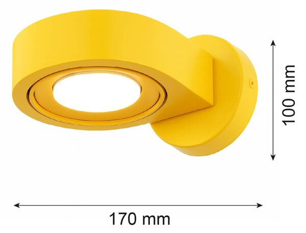 Spot ścienny Lili, żółty, Ø 14 cm, GX53 Lili Argon, żółty / pomarańczowy, przedpokój, metal, nowoczesny