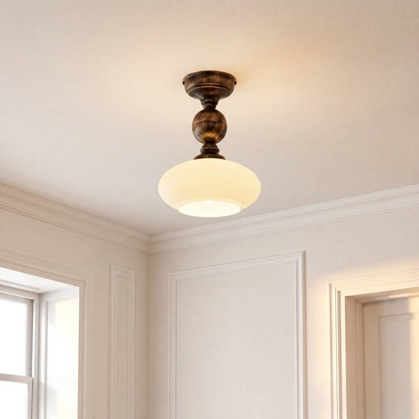 Lampa sufitowa Bolero Jupiter, możliwość ściemniania, kremowy / amber, salon / jadalnia, metal, antyczny