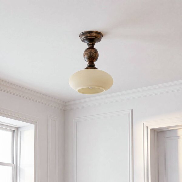 Lampa sufitowa Bolero Jupiter, możliwość ściemniania, kremowy / amber, salon / jadalnia, metal, antyczny
