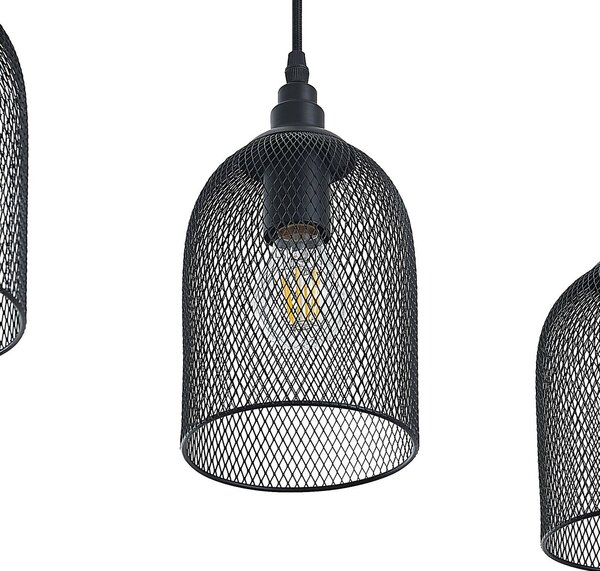 Lampa wisząca Dolcin Lindby, możliwość ściemniania, jasne drewno, salon / jadalnia, drewno, vintage