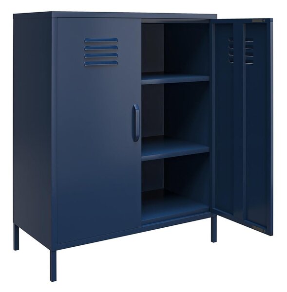 Niebieska metalowa szafka 79x100x39 cm Bradford – Støraa