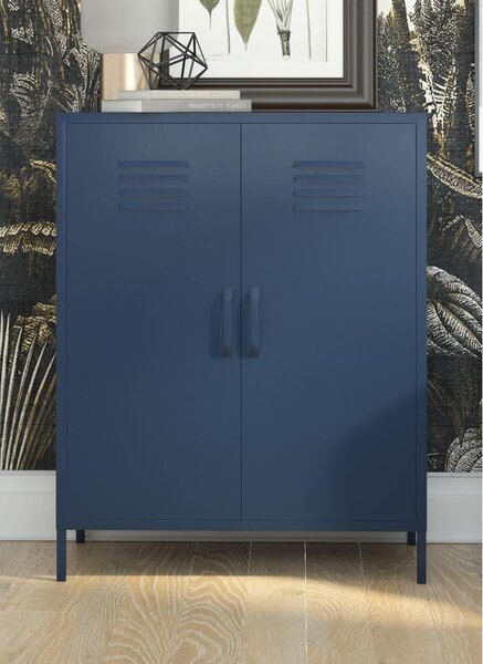 Niebieska metalowa szafka 79x100x39 cm Bradford – Støraa