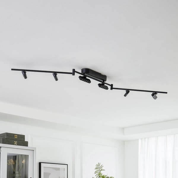 Lampa sufitowa LED Eldrin Lindby, możliwość ściemniania, czarny, salon / jadalnia, metal, nowoczesny