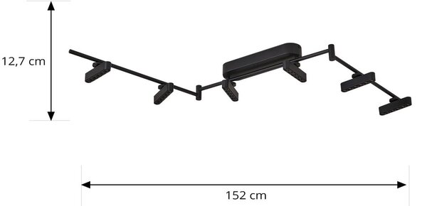Lampa sufitowa LED Eldrin Lindby, możliwość ściemniania, czarny, salon / jadalnia, metal, nowoczesny