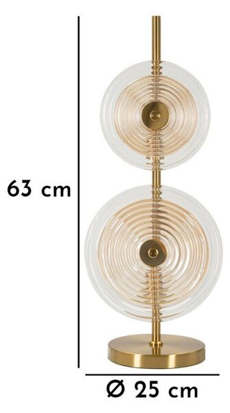 Lampa stołowa w kolorze złota ze szklanym kloszem (wysokość 63 cm) Venice – Mauro Ferretti