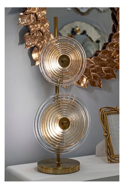Lampa stołowa w kolorze złota ze szklanym kloszem (wysokość 63 cm) Venice – Mauro Ferretti