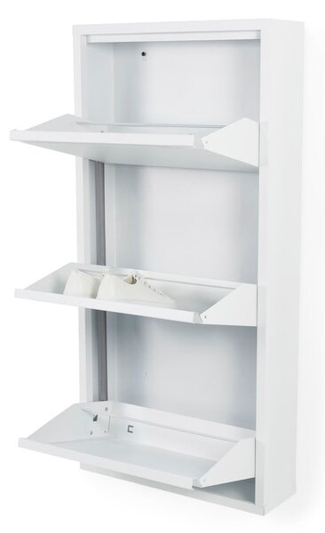 Biała metalowa uchylna szafka na buty 50x103x15 cm Billy – Spinder Design
