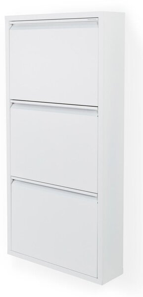 Biała metalowa uchylna szafka na buty 50x103x15 cm Billy – Spinder Design