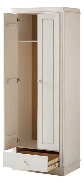 Biała szafa z litego drewna sosnowego 65x180 cm Anita – Støraa
