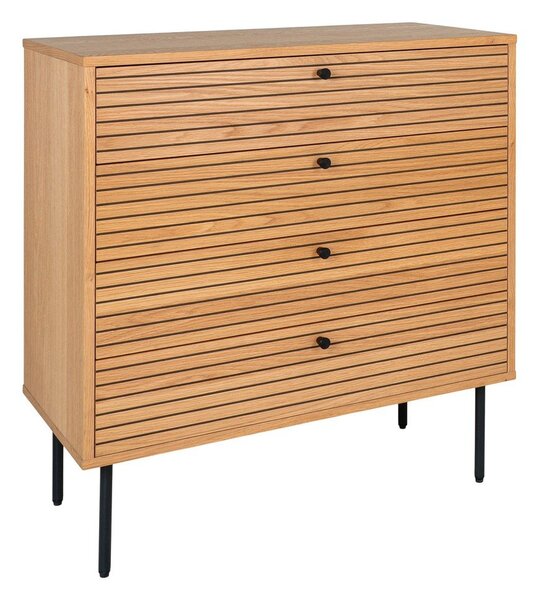 Wysoka komoda w dekorze dębu w naturalnym kolorze 80x85 cm Kyoto – House Nordic