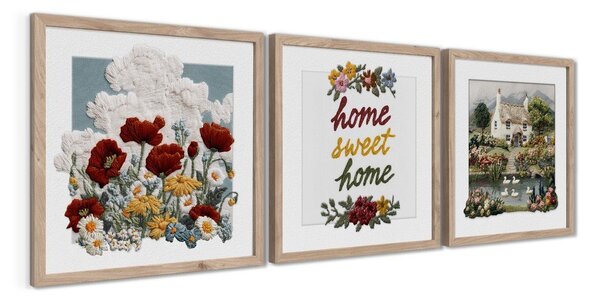 Obrazy zestaw 3 szt. 30x30 cm Sweet Home – Styler