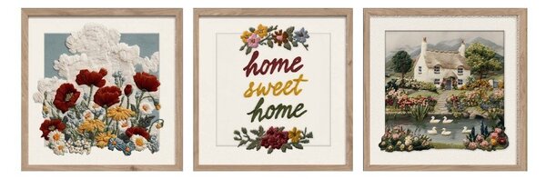 Obrazy zestaw 3 szt. 30x30 cm Sweet Home – Styler