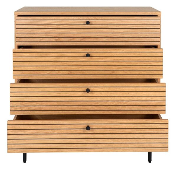 Wysoka komoda w dekorze dębu w naturalnym kolorze 80x85 cm Kyoto – House Nordic