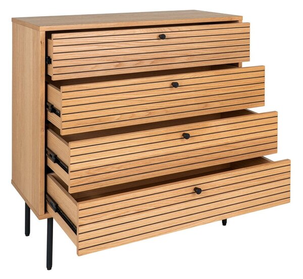 Wysoka komoda w dekorze dębu w naturalnym kolorze 80x85 cm Kyoto – House Nordic