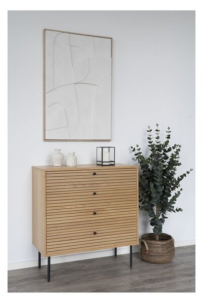 Wysoka komoda w dekorze dębu w naturalnym kolorze 80x85 cm Kyoto – House Nordic