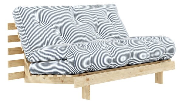 Biała/jasnoniebieska rozkładana sofa 140 cm Roots - Karup Design