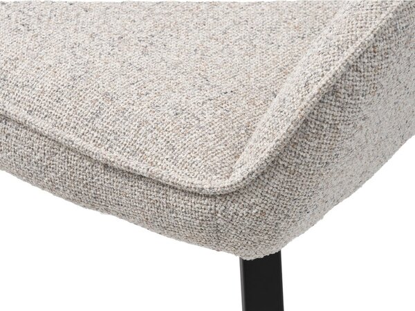 Jasnoszary tapicerowany fotel jadalniany z podłokietnikami Alma – Unique Furniture